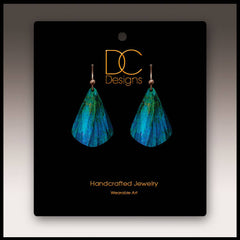Blue Nature Abstract Short Drop Handmade Earrings