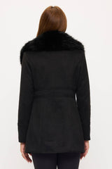CLASC0010: Luxe Faux Fur-Collar Tailored Coat