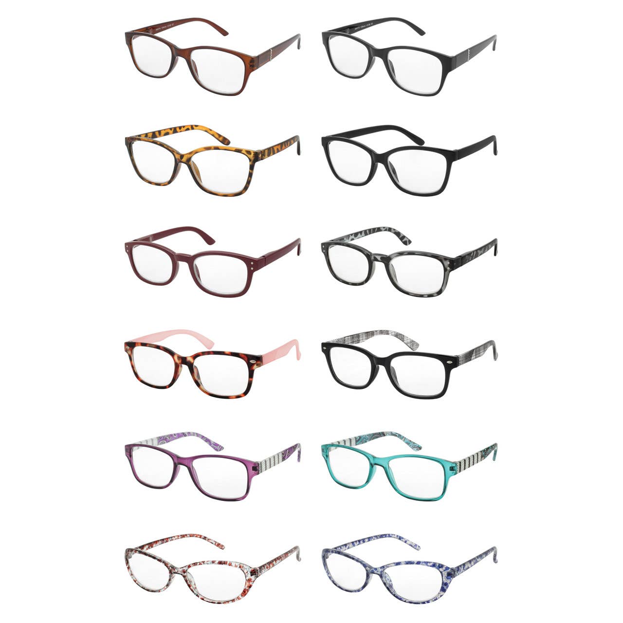 Ladies Reading Glasses Assorted 12 PC Fashion Cute Glasses