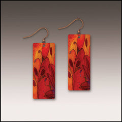 Red Foliage Fine Art Banner Handmade Earrings