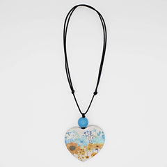Sunflower Heart Pendant Necklace