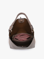 Dina Plaid Contrast Tote w/ Tassel | M2175PLD