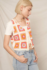 Multicolor Crochet Vest