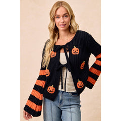 HALLOWEEN THEME FRONT BOW TIED CARDIGAN