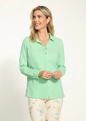 FDJ Long Sleeve Eyelet Tunic in Patina 7359797