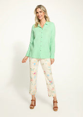 FDJ Long Sleeve Eyelet Tunic in Patina 7359797