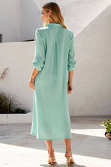 Breathable Cotton Button-Down Duster