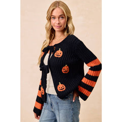 HALLOWEEN THEME FRONT BOW TIED CARDIGAN