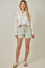 61487 Denim Washed Pull-On Shorts