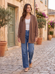 Curly Rib Relaxed Front Pocket Cardigan