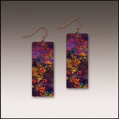 Purple Foliage Nature Banner Handmade Earrings