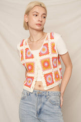 Multicolor Crochet Vest