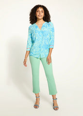 FDJ Piping 3/4 Sleeve Bicolor Floral Shirt 7618397