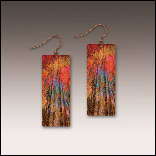 Orange Nature Abstract Banner Handmade Earrings