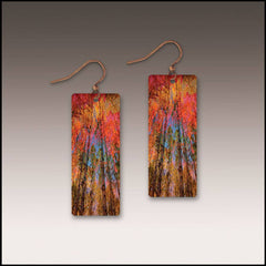 Orange Nature Abstract Banner Handmade Earrings