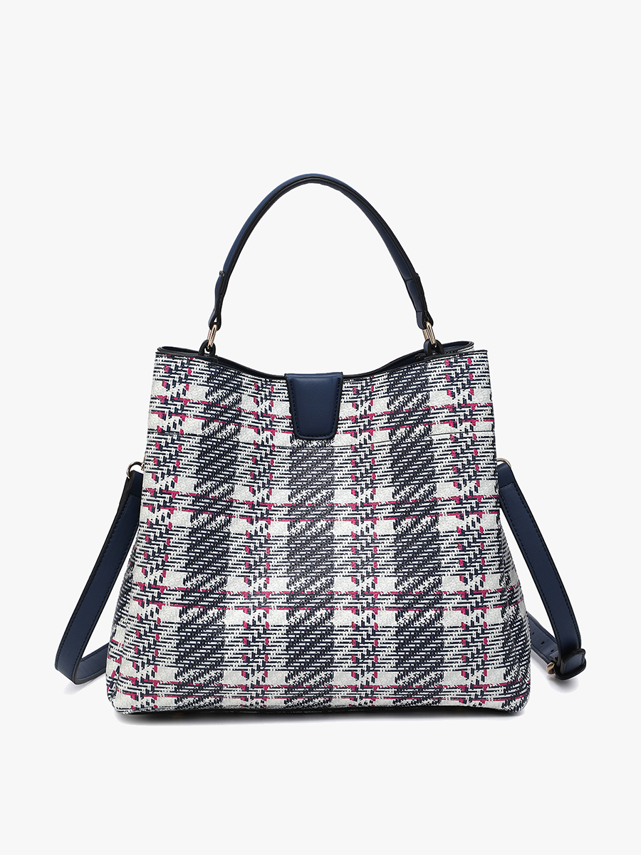 Tati Plaid Satchel w/ Inner Slip Pockets | M1951PLD