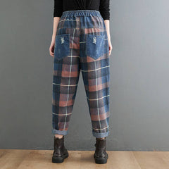 Colorblock Plus-Size Relaxed Denim Pants