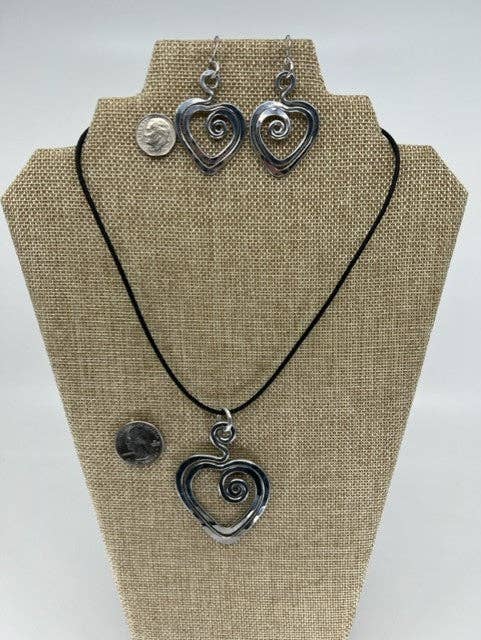 Heart Hypoallergenic Aluminum Jewelry Set