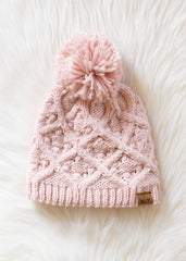 Blush Knit Pom Hat