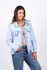 Lightweight Raw Edge Jacket (Sky Blue)