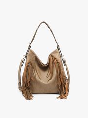 Sav Distressed Hobo Bag w/ Fringe Detail | M2350
