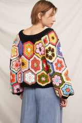 Chunky Oversized Granny Squared Crochet Sweater