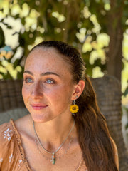 Detailed Sunflower Earrings