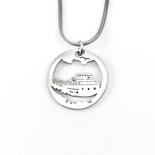 Great Lakes Freighter Pendant, large or petite