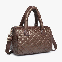 Trista Quilted Nylon Satchel Tote Bag | M2400