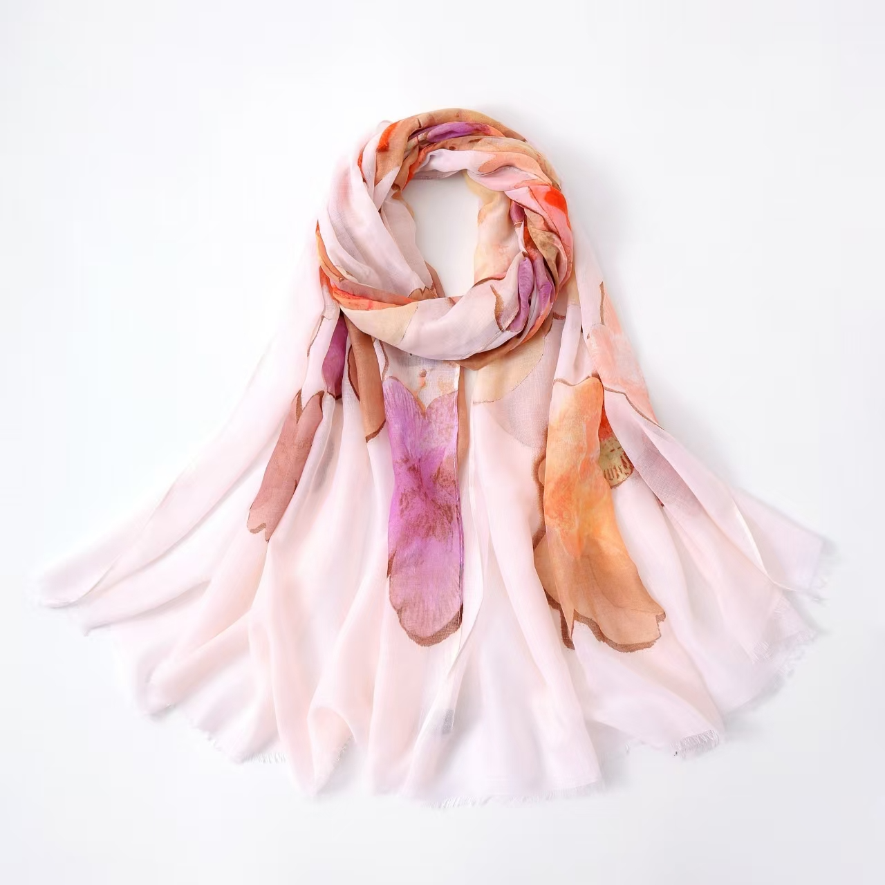 S26006 100% Polyester Lightweight Printed Scarf