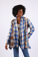 Soft Tone Plaid Cardigan: Flannel in Patchwork
