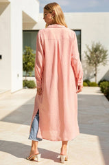Breathable Cotton Button-Down Duster