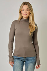 61604 Pointelle Mock Neck Top