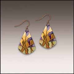 Calla Lily Purple Short Drop Handmade Earrings