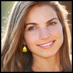 Sunflower Field Short Drop Handmade Earrings