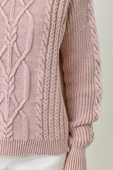 61162 Washed Cable Sweater