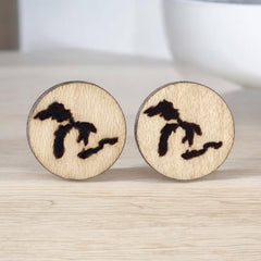Great Lakes Wooden Post Earrings