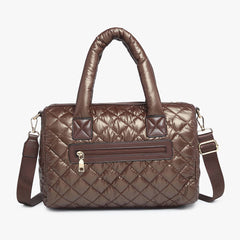Trista Quilted Nylon Satchel Tote Bag | M2400