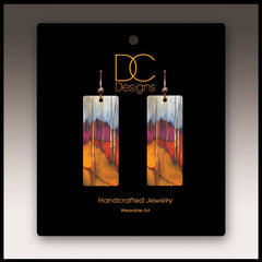 Trees and Hills Banner Handmade Earrings