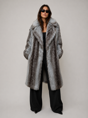 FC0217: The Silver Frost Luxe Long Coat