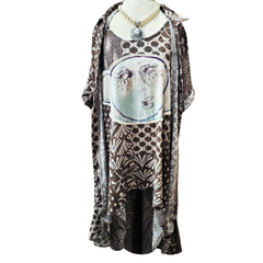 Duster with Hand-Blocked Prints