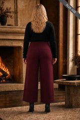PLUS SIZE High Rise Twill Wide-Leg Pants