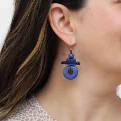 Assuta Navy Drop Earrings
