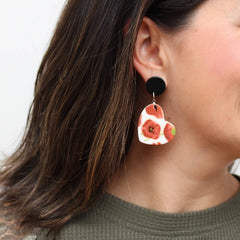 Poppies Heart Earrings