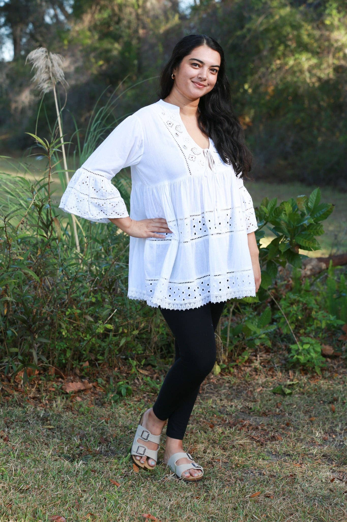 Elegant Grace Schiffli Top