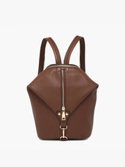 Linnette Foldover Clasp Backpack w/ Zip Compartment | BP2465