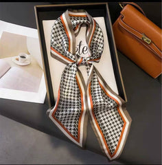 S26161 Printed 100% Polyester Skinny Scarf