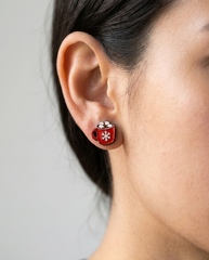 Snowflake Red Mug Stud Earrings #3180