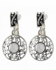 FR3989 Filigree Round Shield Clip-on Metal Earrings