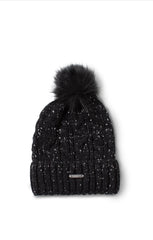 Liverpool Jeans LMA000SK59 Cable Knit Beanie with Faux Fur Pouf